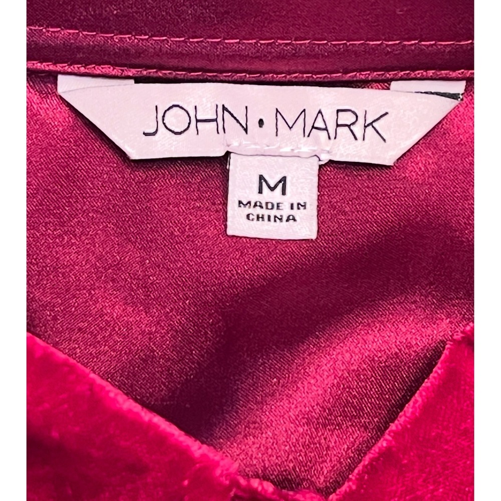 John Mark Women's Button Front Collared Red Top B… - image 6
